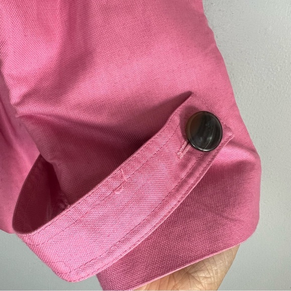 Talbots Linen Blend Blazer Barbie Pink Trapeze Style Women’s Size 14 3/4 Sleeve - Picture 10 of 14